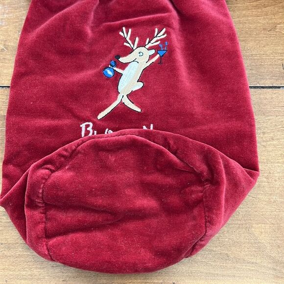 Pottery Barn Velvet Blitzen Christmas Reindeer Wine Gift Bag - Picture 8 of 9